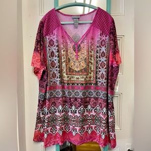 NWT Catherines 2X Women’s Pink Boho Shirt